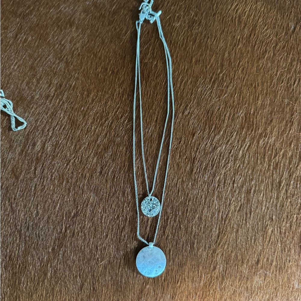 Silver Double Pendant Necklace